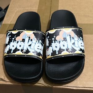 Black Slide Sandals for Women